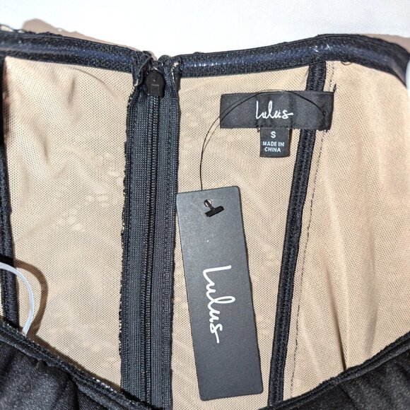 NWT Lulus | Sultry Prose Black Lace Strapless Bustier Wide-Leg Jumpsuit | Small - Picture 6 of 15